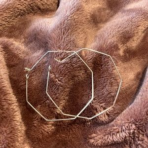 Simple Geometric Silver Earrings